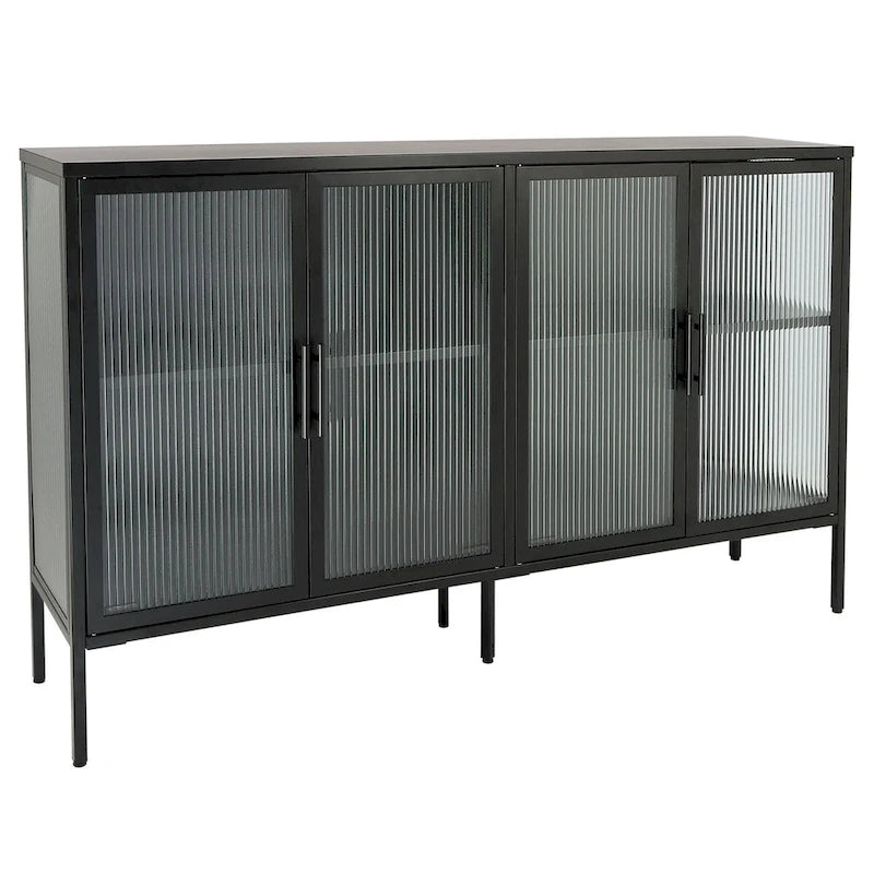 Metall-Vitrine mit ESG-Sicherheitsglas und verstellbarem Einlegeboden