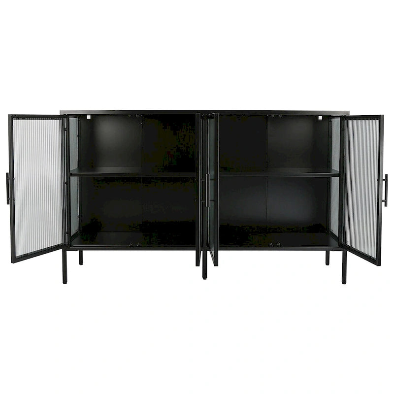 Metall-Vitrine mit ESG-Sicherheitsglas und verstellbarem Einlegeboden