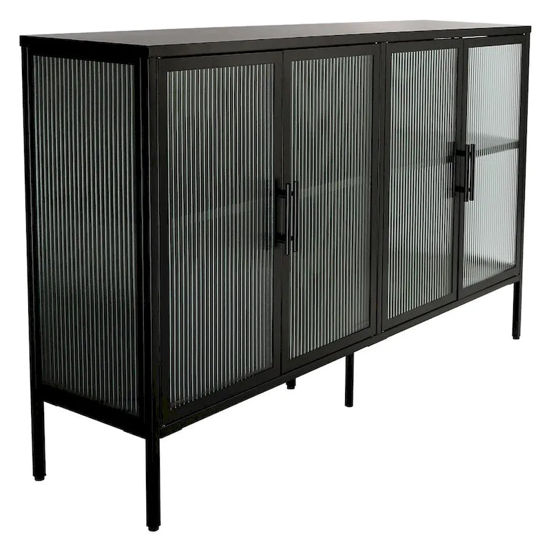 Metall-Vitrine mit ESG-Sicherheitsglas und verstellbarem Einlegeboden