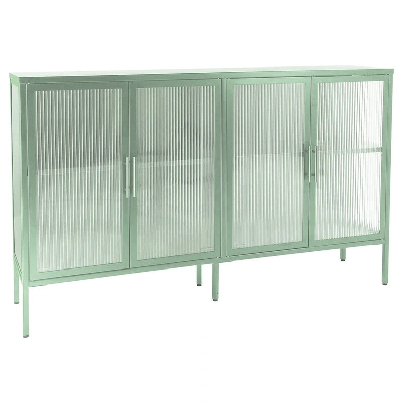 Metall-Vitrine mit ESG-Sicherheitsglas und verstellbarem Einlegeboden