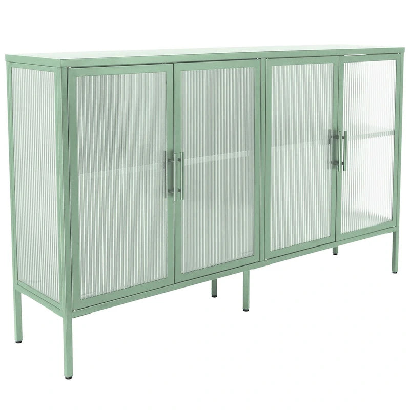 Metall-Vitrine mit ESG-Sicherheitsglas und verstellbarem Einlegeboden