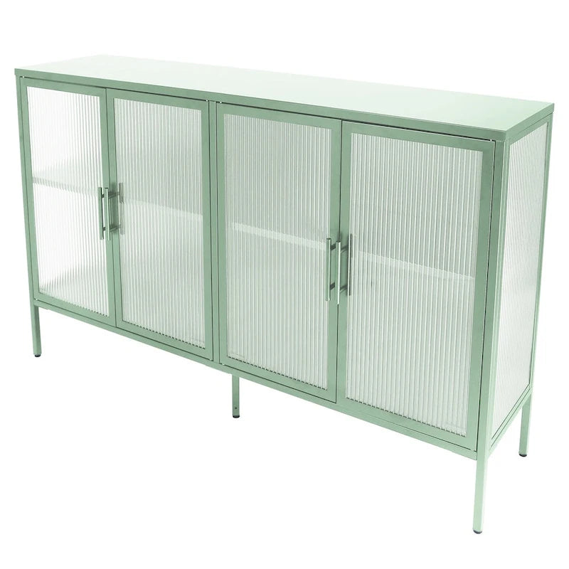 Metall-Vitrine mit ESG-Sicherheitsglas und verstellbarem Einlegeboden
