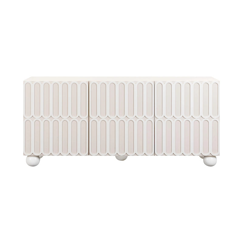 Taupefarbenes Sideboard mit 4 Schubladen und Soft-Close-Türen