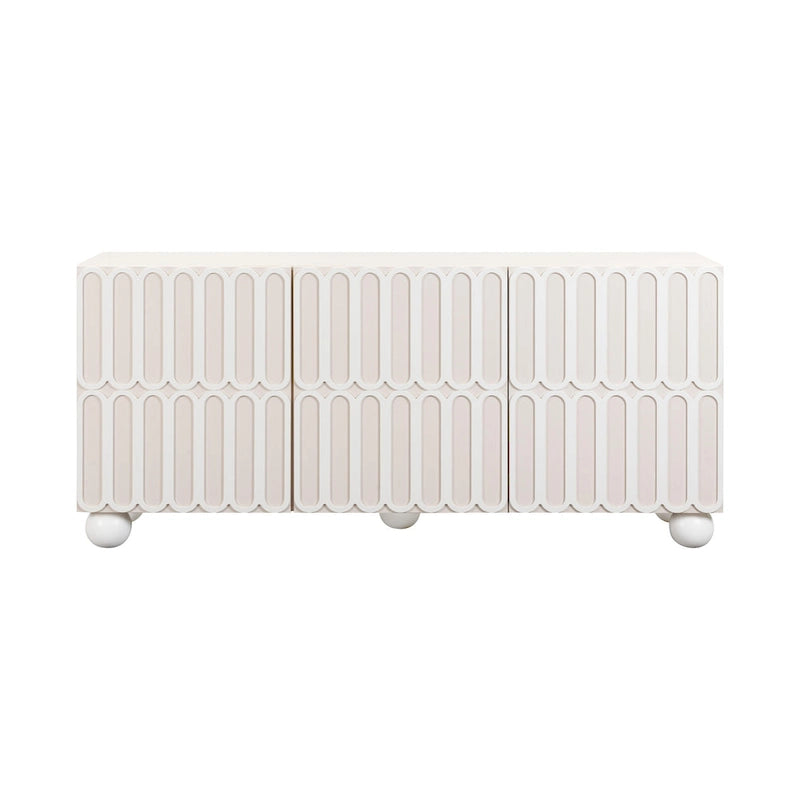 Taupefarbenes Sideboard mit 4 Schubladen und Soft-Close-Türen