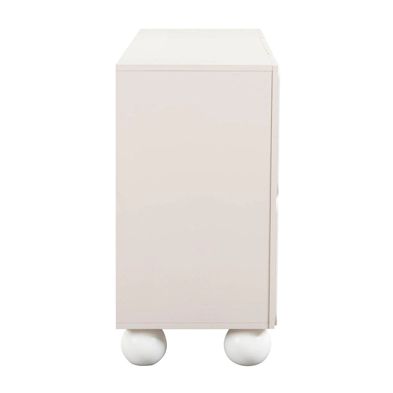 Taupefarbenes Sideboard mit 4 Schubladen und Soft-Close-Türen