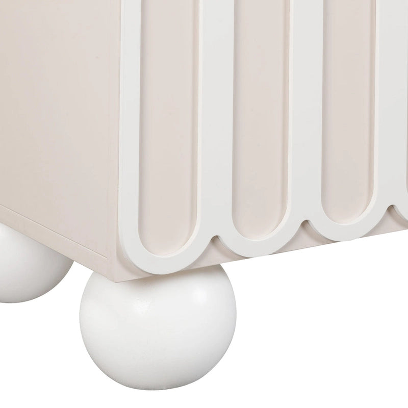 Taupefarbenes Sideboard mit 4 Schubladen und Soft-Close-Türen