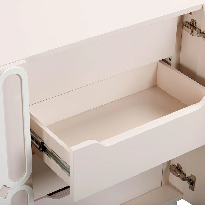 Taupefarbenes Sideboard mit 4 Schubladen und Soft-Close-Türen