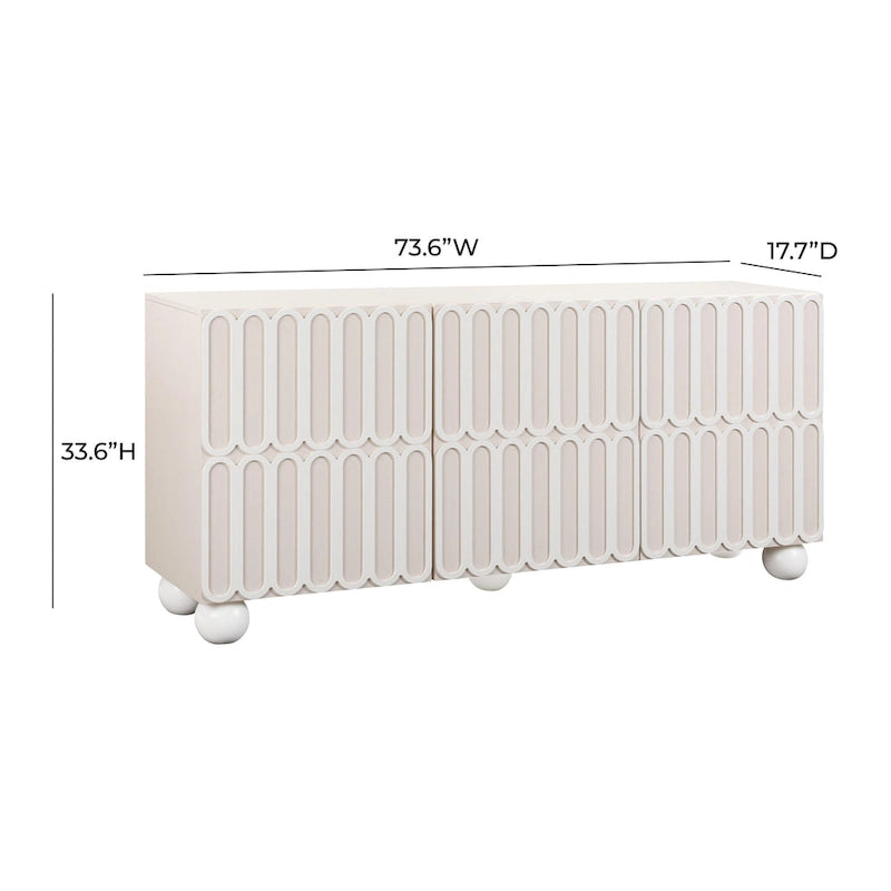 Taupefarbenes Sideboard mit 4 Schubladen und Soft-Close-Türen