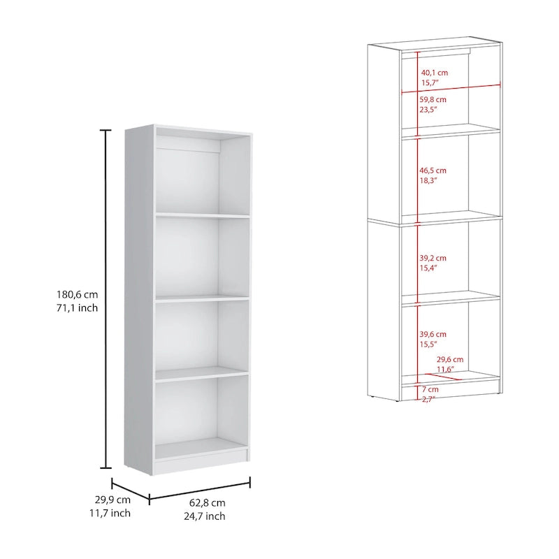 74" breites Bücherregal- und Schranksystem mit 5 Ablagen, 3er-Set