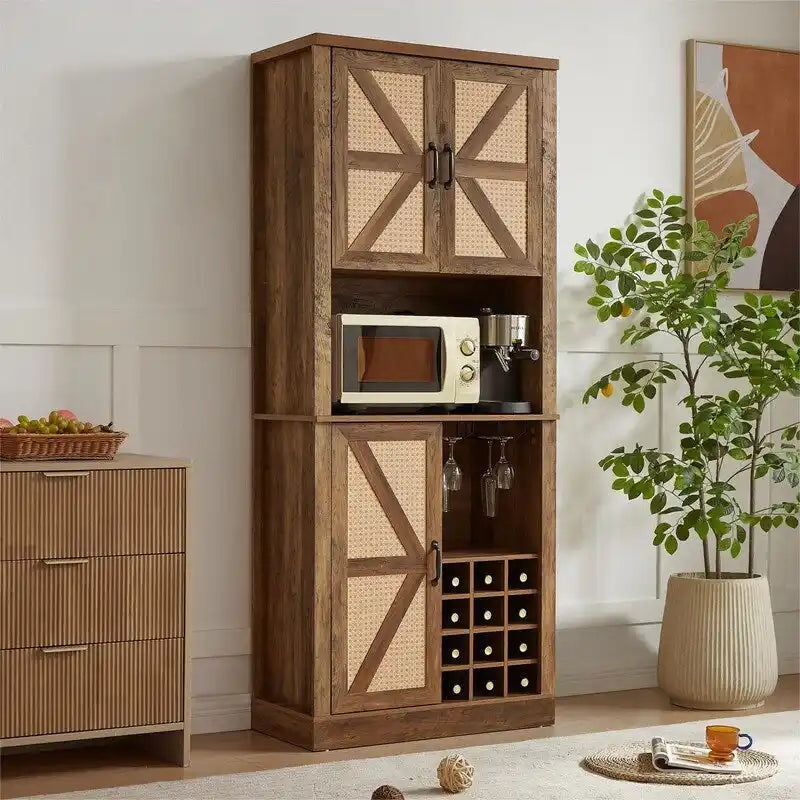 76" hoher Weinschrank mit quadratischen Fächern