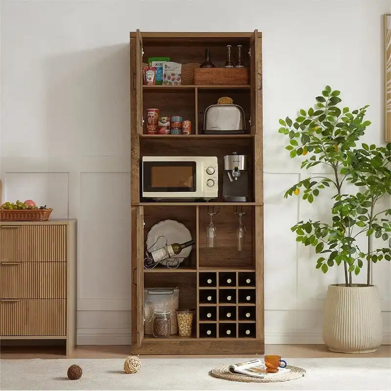 76" hoher Weinschrank mit quadratischen Fächern