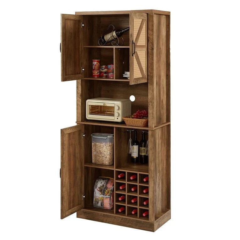 76" hoher Weinschrank mit quadratischen Fächern