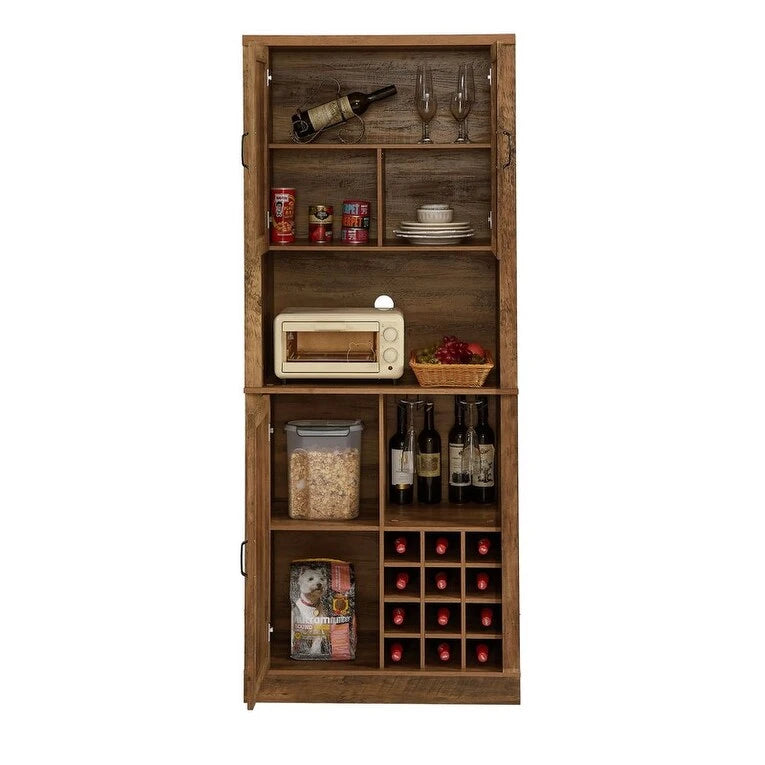 76" hoher Weinschrank mit quadratischen Fächern