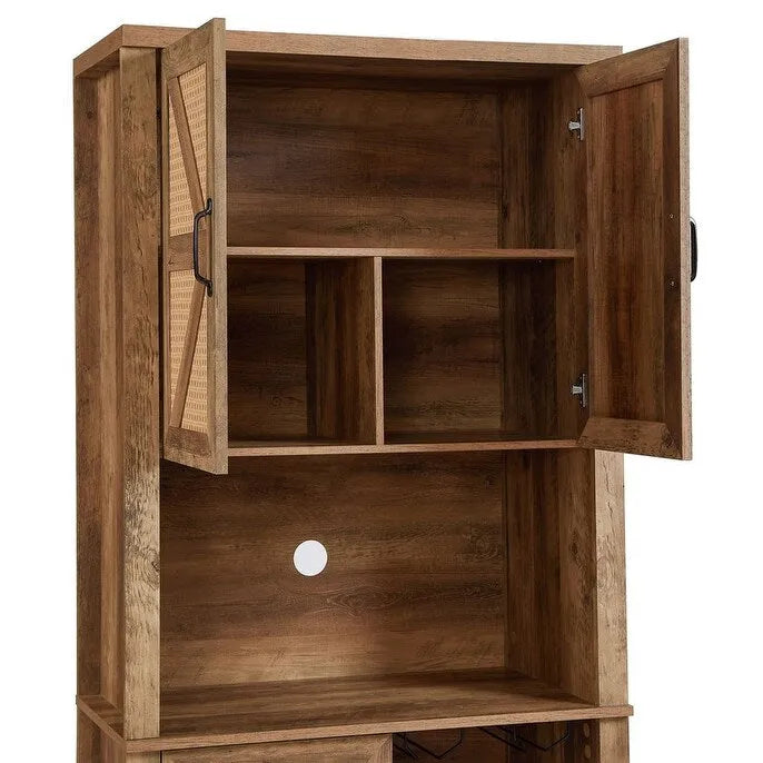 76" hoher Weinschrank mit quadratischen Fächern