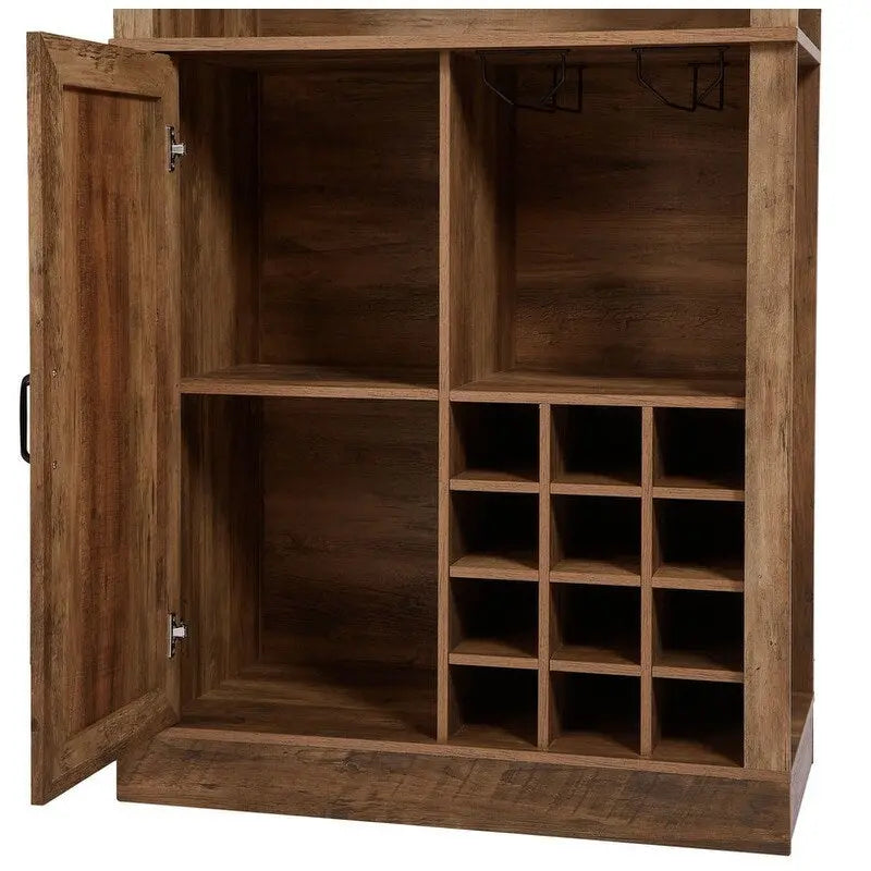 76" hoher Weinschrank mit quadratischen Fächern