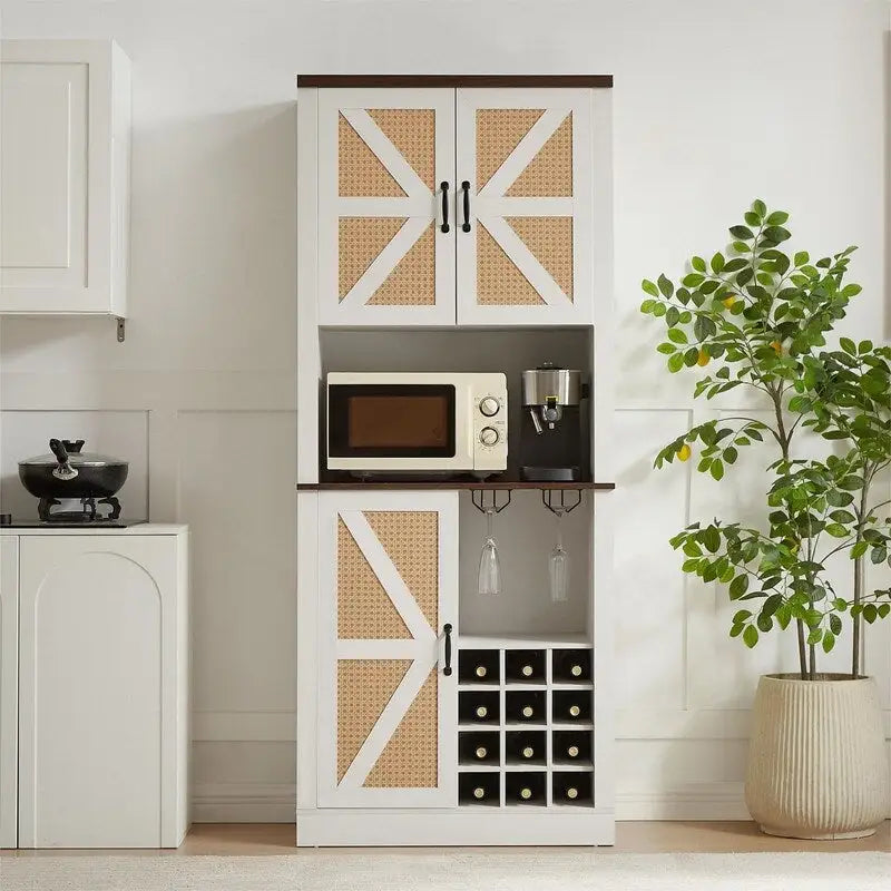76" hoher Weinschrank mit quadratischen Fächern