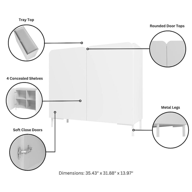 Mid-Century Modern Akzentschrank mit Soft-Close-Türen