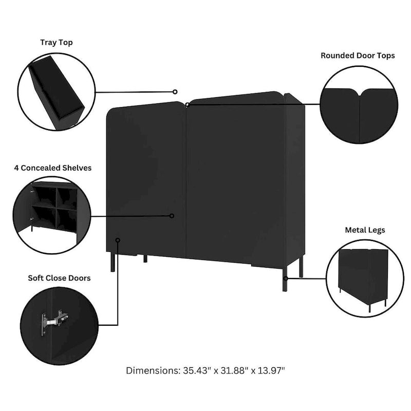 Mid-Century Modern Akzentschrank mit Soft-Close-Türen