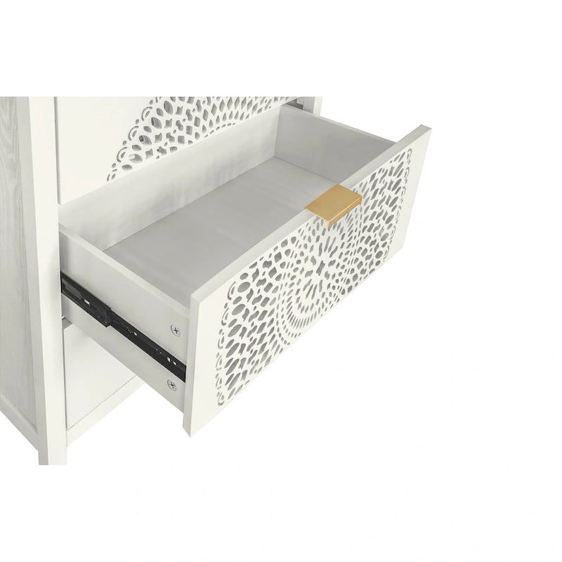 3-Schubladen-Schrank mit Hohlraum-Schnitzerei