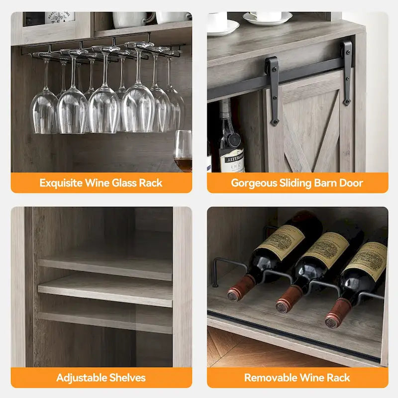 Weinregal im Landhausstil mit Schiebetür im Scheunentor-Stil