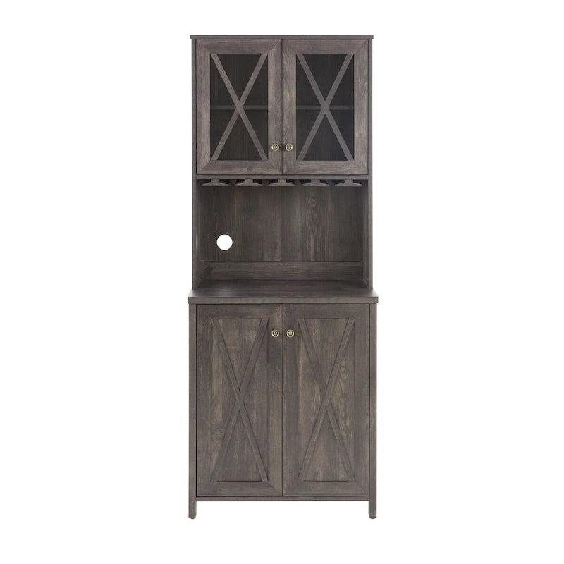 Barschrank mit Weinregal & Glastür