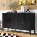 Vintage Holz-Sideboard mit 4 Metallgriffen
