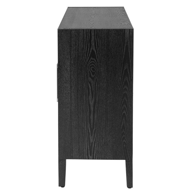 Vintage Holz-Sideboard mit 4 Metallgriffen