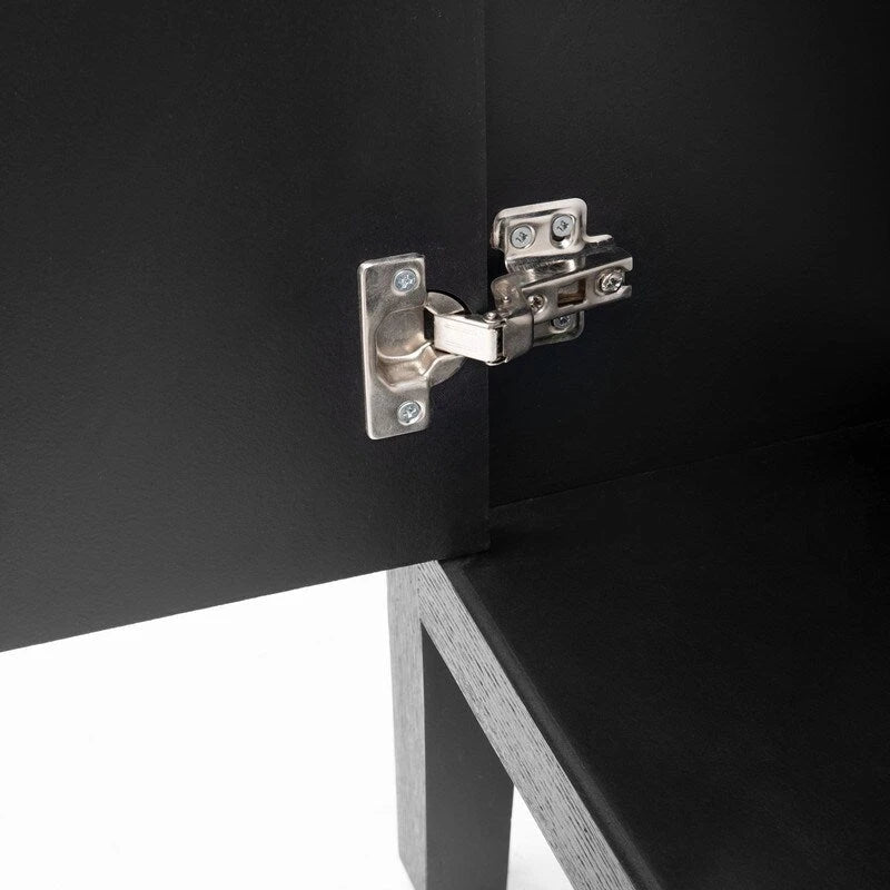 Vintage Holz-Sideboard mit 4 Metallgriffen