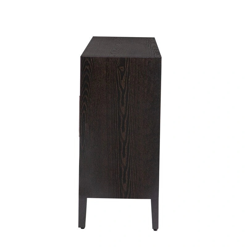 Vintage Holz-Sideboard mit 4 Metallgriffen