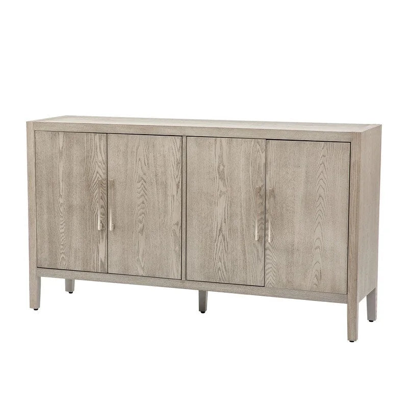 Vintage Holz-Sideboard mit 4 Metallgriffen