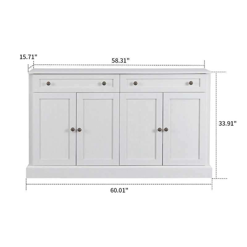Minimalistisches Sideboard aus Holz mit 2 Schubladen und 2 Türen