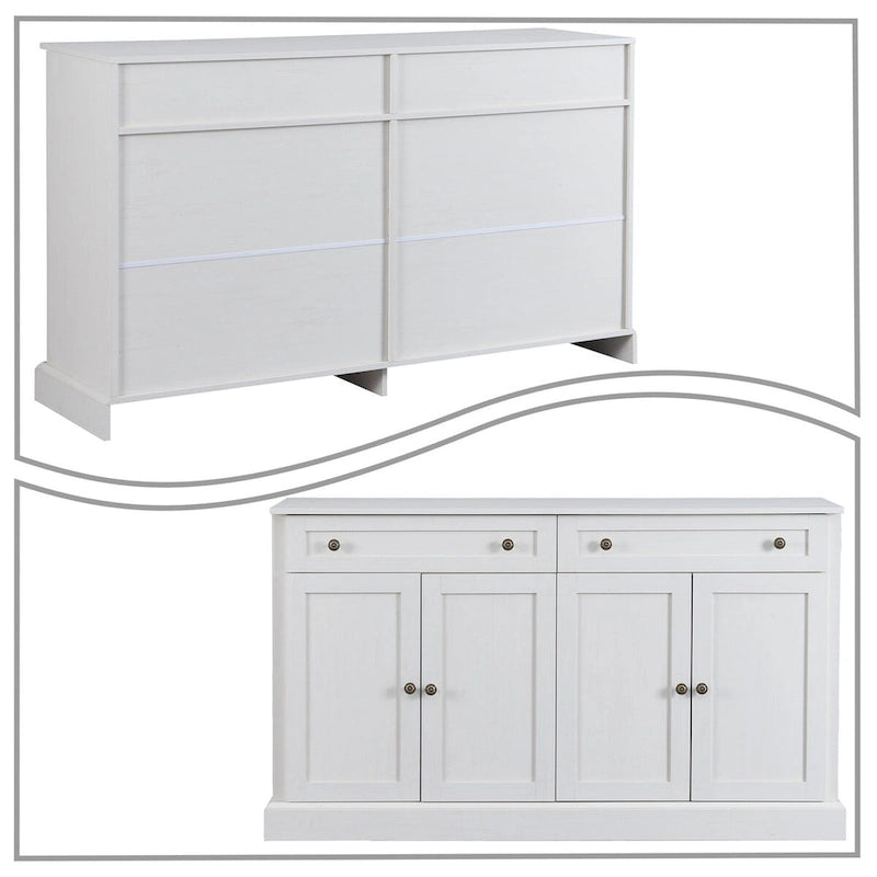 Minimalistisches Sideboard aus Holz mit 2 Schubladen und 2 Türen