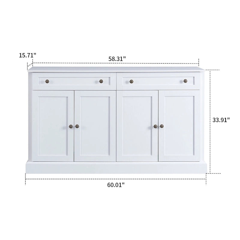 Minimalistisches Sideboard aus Holz mit 2 Schubladen und 2 Türen