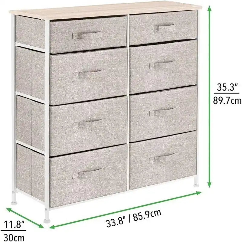 8 schmale, herausnehmbare Schubladen