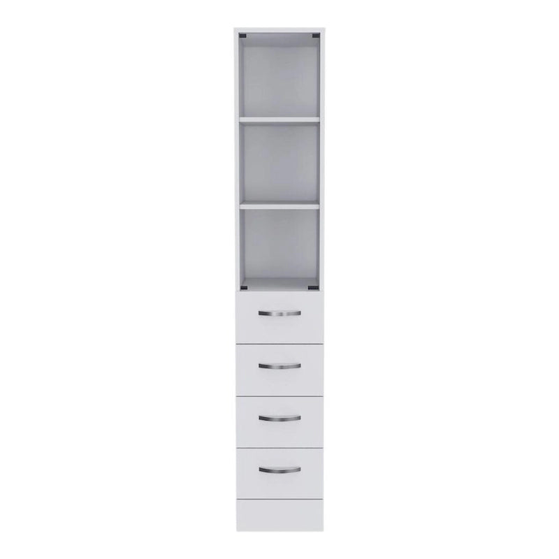 Wäscheleinen-Schrank mit Glastür, 3 Ablagen und 3 Schubladen