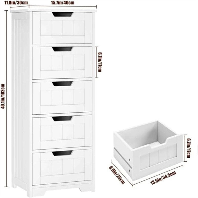 Badezimmer-Bodenschrank mit 5 Schubladen