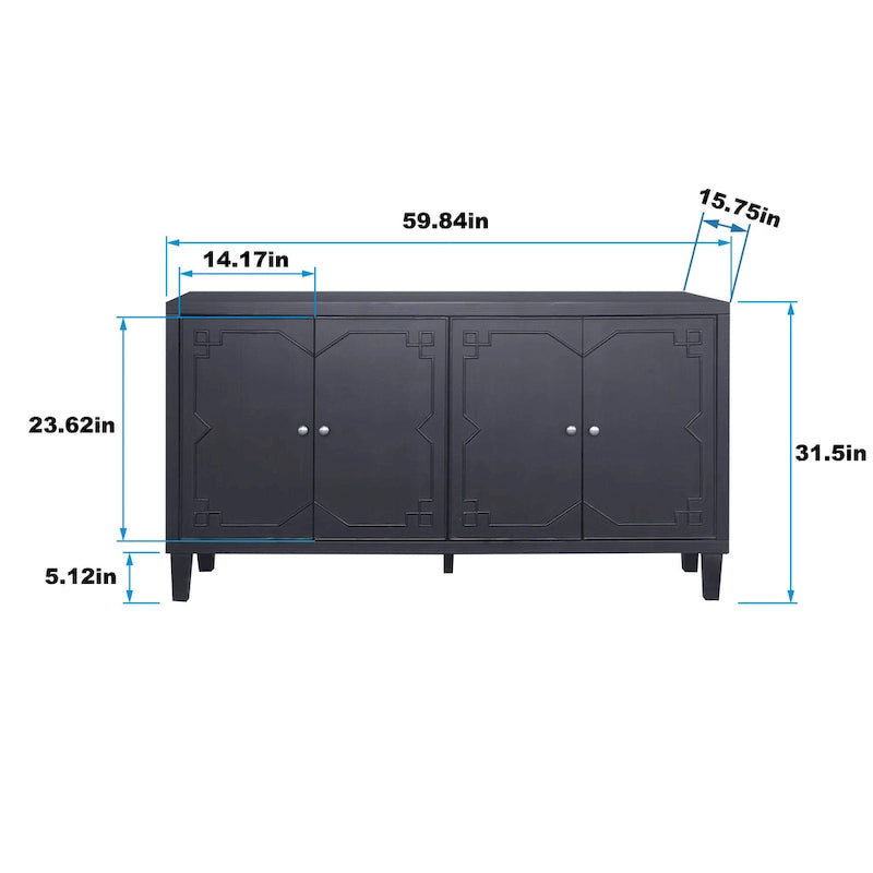 4-türiges Sideboard aus Holz für das Wohnzimmer