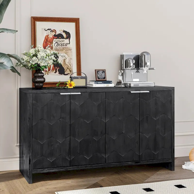 Bauernhaus-Sideboard aus Holz mit 4 Türen