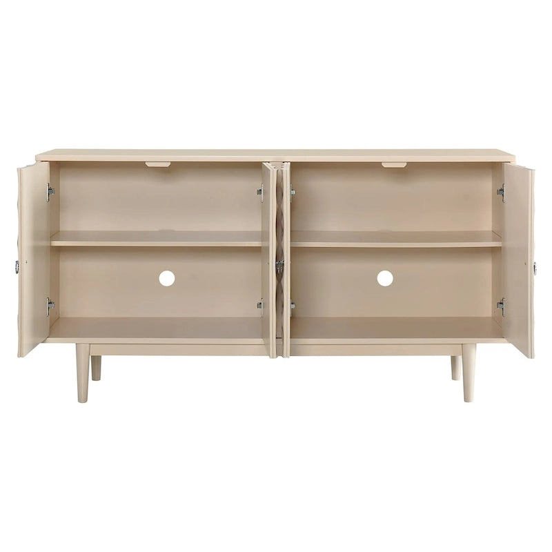 Modernes 4-türiges Sideboard mit gewölbten Türen mit Muster