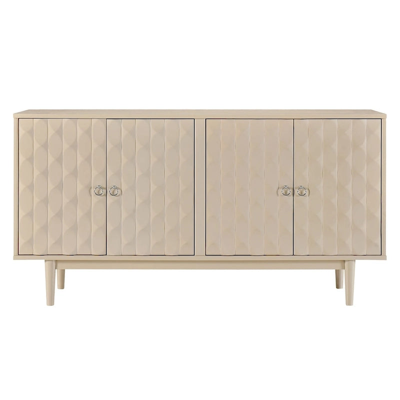 Modernes 4-türiges Sideboard mit gewölbten Türen mit Muster
