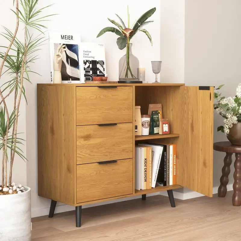 Holzsideboard mit 3 Schubladen