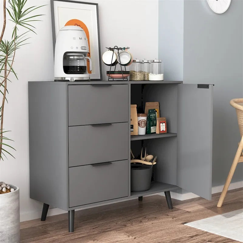 Holzsideboard mit 3 Schubladen