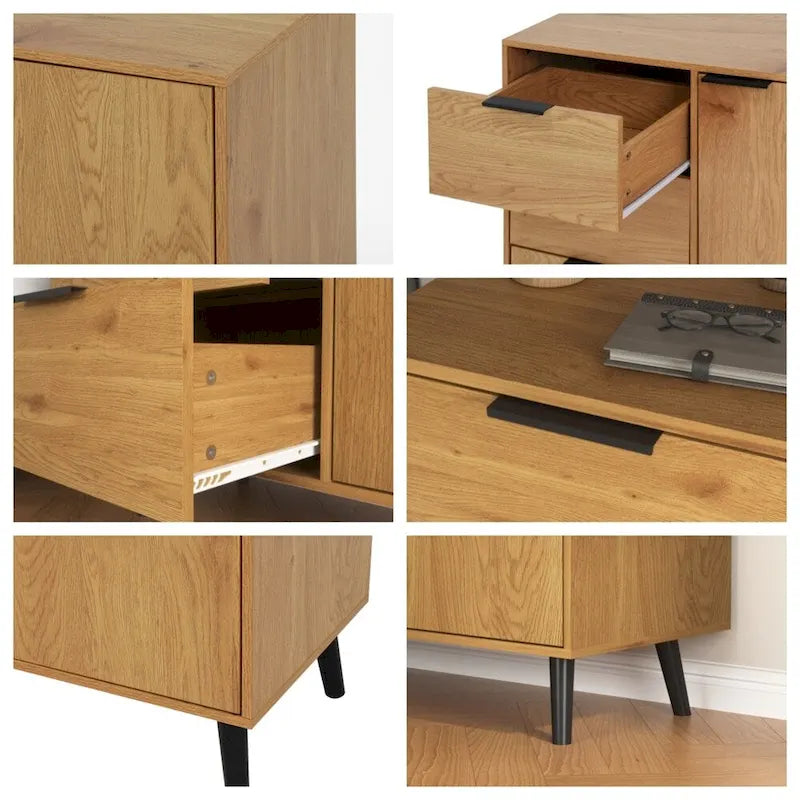 Holzsideboard mit 3 Schubladen