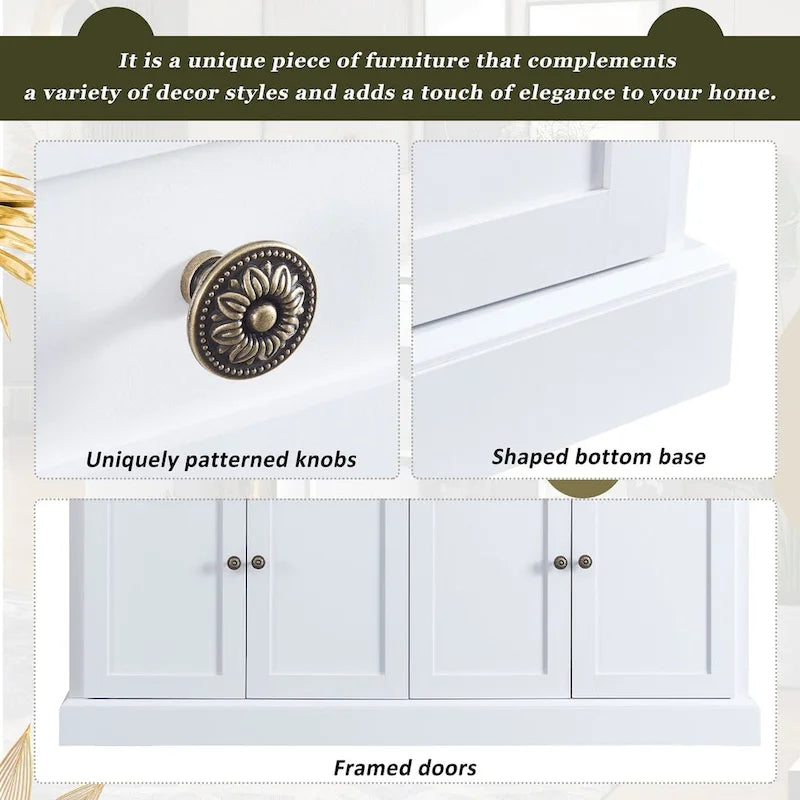 58" Sideboard aus MDF mit verstellbaren Einlegeböden